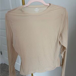 SKIMS Tan Cream Fitted Long Sleeve Tee
